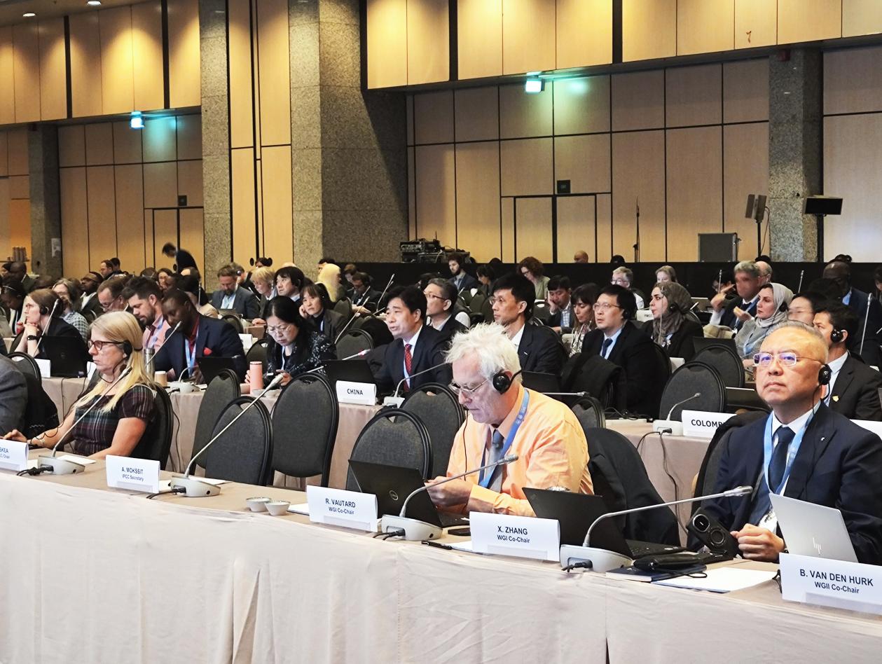 聯(lián)合國政府間氣候變化專門委員會（IPCC）第60次全會現(xiàn)場。中國氣象局供圖