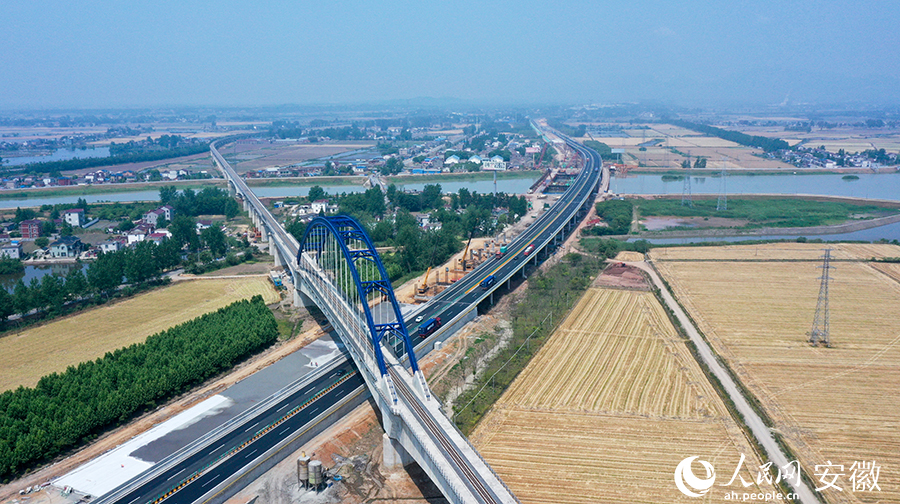 工作人員正在加速推進牛屯河特大橋項目。人民網(wǎng) 王銳攝。