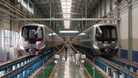 石家莊地鐵二號線列車。 中車齊車集團石家莊公司供圖