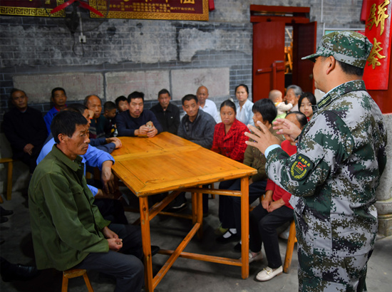 民兵學(xué)習(xí)宣講。受訪單位供圖