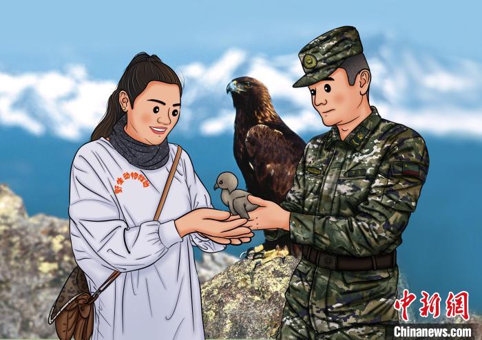 青海武警手繪“環(huán)?！焙蠛粲醣Ｗo(hù)高原生態(tài)