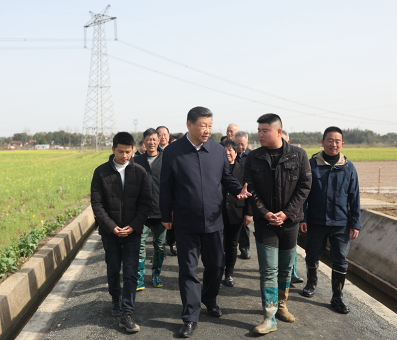 2024年3月19日，習(xí)近平總書記在湖南常德港中坪村考察。