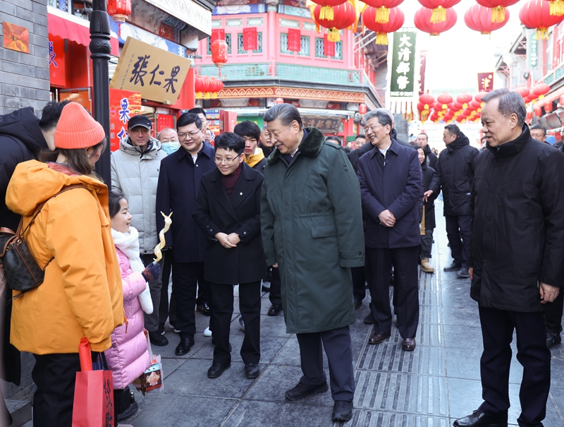 2024年2月1日，習(xí)近平總書記在天津古文化街考察。