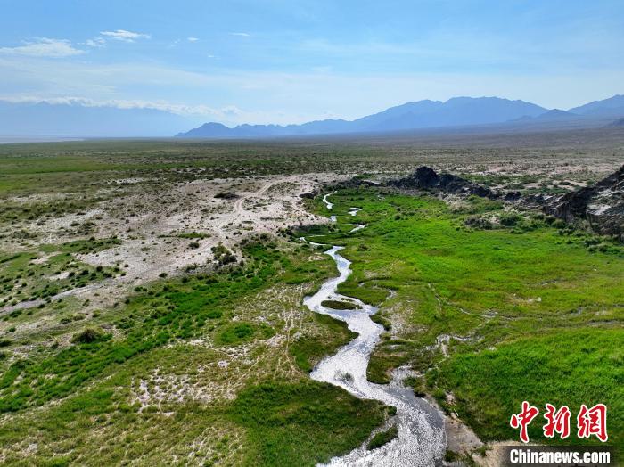 圖為航拍都蘭湖國家濕地公園綠意盎然?！∑钤鲚?攝