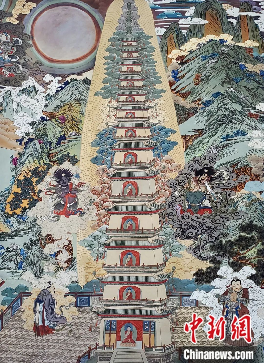 臨摹、補(bǔ)繪的青海瞿曇寺壁畫。受訪者 供圖