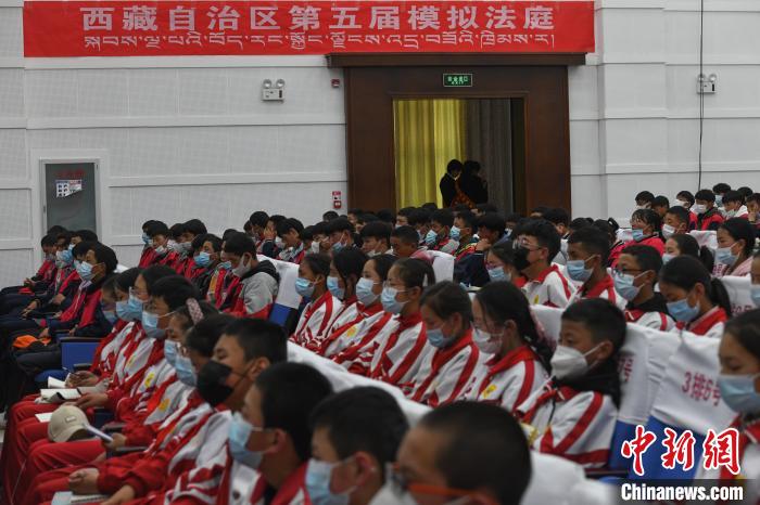 圖為西藏自治區(qū)第五屆模擬法庭現(xiàn)場?！∝暩聛硭?攝