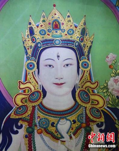 安多強(qiáng)巴繪制的《度母》唐卡。<a target='_blank' href='/'><p  align=